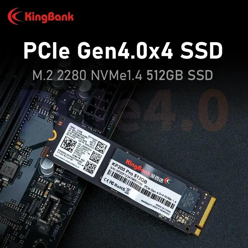 Kingbank Ʈ ũž  ָ Ʈ ̺, KP200  SSD, Gen4x4 , 3500MBs, 512GB M.2 2280 SSD, NVMe1.4 M2